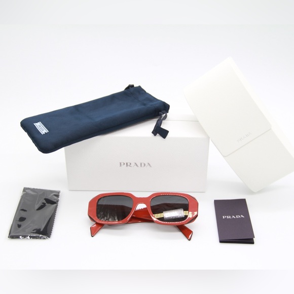 NEW PRADA SYMBOLE PR17WS 12N5S0 SUNGLASSES PRADA SPR 17W RED EYEWEAR PR 17WS - Picture 12 of 12